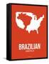 Brazilian America Poster 1-NaxArt-Framed Stretched Canvas