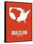 Brazilian America Poster 1-NaxArt-Framed Stretched Canvas