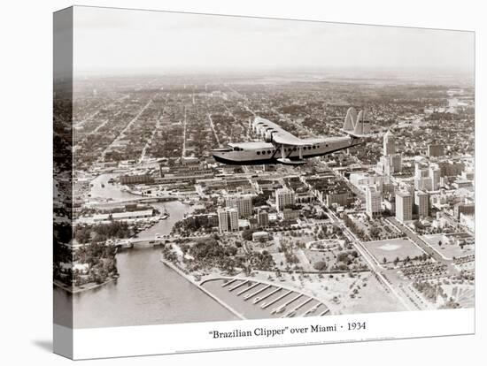 Brazilian Clipper over Miami, 1934-null-Stretched Canvas