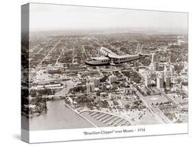 Brazilian Clipper over Miami, 1934-null-Stretched Canvas