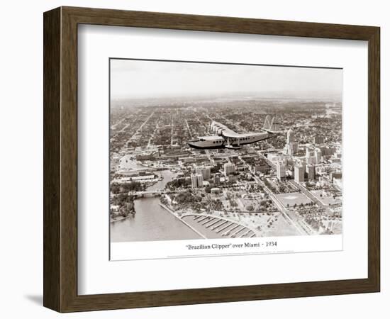 Brazilian Clipper over Miami, 1934-null-Framed Art Print