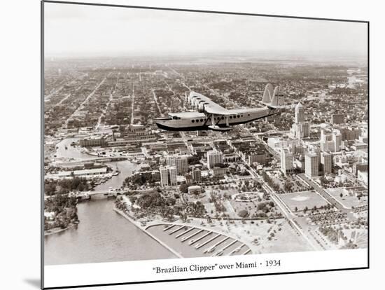 Brazilian Clipper over Miami, 1934-null-Mounted Art Print