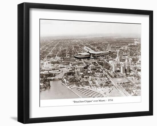 Brazilian Clipper over Miami, 1934-null-Framed Art Print