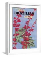 Brazilian Coffee, Beans-null-Framed Art Print