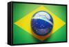 Brazilian Flag Soccer Ball-eabff-Framed Stretched Canvas