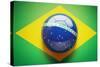 Brazilian Flag Soccer Ball-eabff-Stretched Canvas