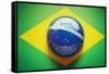 Brazilian Flag Soccer Ball-eabff-Framed Stretched Canvas