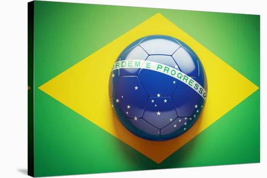 Brazilian Flag Soccer Ball-eabff-Stretched Canvas