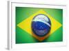 Brazilian Flag Soccer Ball-eabff-Framed Photographic Print