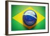 Brazilian Flag Soccer Ball-eabff-Framed Photographic Print