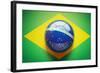 Brazilian Flag Soccer Ball-eabff-Framed Photographic Print