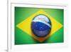 Brazilian Flag Soccer Ball-eabff-Framed Photographic Print