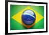 Brazilian Flag Soccer Ball-eabff-Framed Photographic Print
