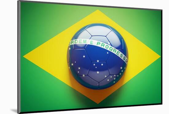 Brazilian Flag Soccer Ball-eabff-Mounted Photographic Print
