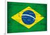 Brazilian Grunge Flag. A Flag Of Brazil With A Texture-TINTIN75-Framed Art Print