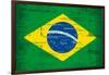 Brazilian Grunge Flag. A Flag Of Brazil With A Texture-TINTIN75-Framed Art Print