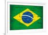 Brazilian Grunge Flag. A Flag Of Brazil With A Texture-TINTIN75-Framed Art Print