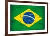 Brazilian Grunge Flag. A Flag Of Brazil With A Texture-TINTIN75-Framed Art Print