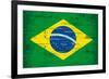 Brazilian Grunge Flag. A Flag Of Brazil With A Texture-TINTIN75-Framed Art Print