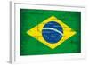 Brazilian Grunge Flag. A Flag Of Brazil With A Texture-TINTIN75-Framed Art Print