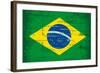 Brazilian Grunge Flag. A Flag Of Brazil With A Texture-TINTIN75-Framed Art Print