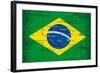 Brazilian Grunge Flag. A Flag Of Brazil With A Texture-TINTIN75-Framed Art Print