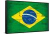 Brazilian Grunge Flag. A Flag Of Brazil With A Texture-TINTIN75-Framed Stretched Canvas