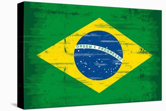 Brazilian Grunge Flag. A Flag Of Brazil With A Texture-TINTIN75-Stretched Canvas