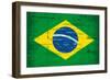 Brazilian Grunge Flag. A Flag Of Brazil With A Texture-TINTIN75-Framed Art Print