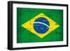 Brazilian Grunge Flag. A Flag Of Brazil With A Texture-TINTIN75-Framed Art Print