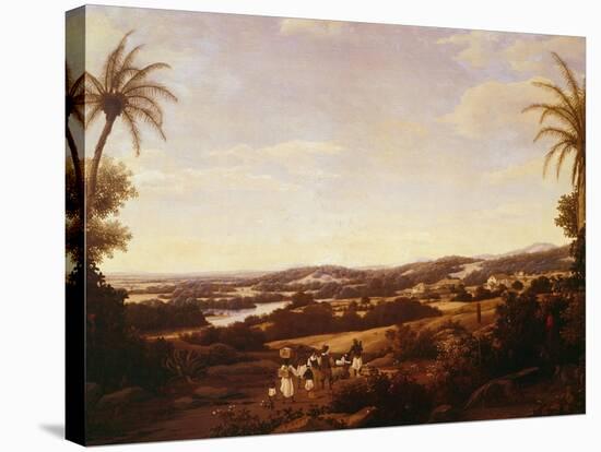 Brazilian Landscape with Plantation, Brazil-Franz Poledne-Stretched Canvas