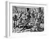 Brazilian Natives Cook and Eat Bodies of Slain Enemies, Engraving from Peregrinationes-Theodor de Bry-Framed Giclee Print