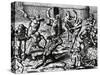 Brazilian Natives Cook and Eat Bodies of Slain Enemies, Engraving from Peregrinationes-Theodor de Bry-Stretched Canvas