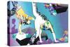 Brazilian People Playing Capoeira Martial Arts in Brazil. Abstract Illustration-Liya Zonova-Stretched Canvas