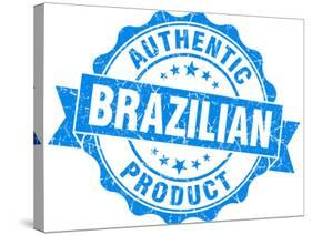 Brazilian Product Blue Grunge Stamp-aquir-Stretched Canvas