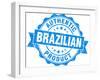 Brazilian Product Blue Grunge Stamp-aquir-Framed Art Print
