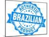 Brazilian Product Blue Grunge Stamp-aquir-Mounted Art Print