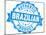 Brazilian Product Blue Grunge Stamp-aquir-Mounted Art Print