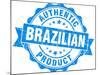 Brazilian Product Blue Grunge Stamp-aquir-Mounted Art Print