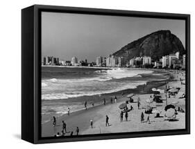 Brazilian Residents Relaxing at the Copacabana Beach-null-Framed Stretched Canvas