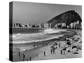 Brazilian Residents Relaxing at the Copacabana Beach-null-Stretched Canvas