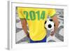 Brazilian Soccer Football Player Wears 2014 Shirt-LazyLlama-Framed Photographic Print