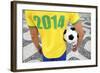 Brazilian Soccer Football Player Wears 2014 Shirt-LazyLlama-Framed Photographic Print