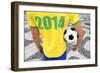 Brazilian Soccer Football Player Wears 2014 Shirt-LazyLlama-Framed Photographic Print