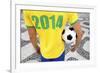 Brazilian Soccer Football Player Wears 2014 Shirt-LazyLlama-Framed Photographic Print