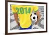 Brazilian Soccer Football Player Wears 2014 Shirt-LazyLlama-Framed Photographic Print