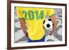 Brazilian Soccer Football Player Wears 2014 Shirt-LazyLlama-Framed Photographic Print