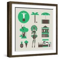 Brazillian Icons-vector pro-Framed Art Print