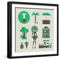 Brazillian Icons-vector pro-Framed Art Print