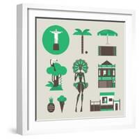 Brazillian Icons-vector pro-Framed Art Print
